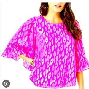 NWT Lilly Pulitzer Francis Silk Top Size L
